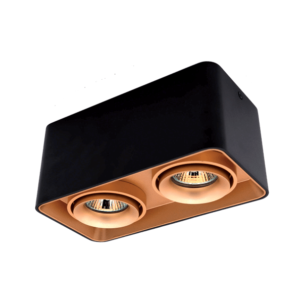 DL-044 ΤΕΤΡΑΓΩΝΟ ΔΙΠΛΟ ΣΠΟΤ ΕΞΩΤΕΡΙΚΗΣ ΤΟΠΟΘΕΤΗΣΗΣ ΧΡΥΣΟ/ΜΑΥΡΟ