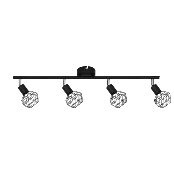 NETTO ΣΠΟΤ IIII 4XE14 ΜΑΥΡΟ ΠΛΕΓΜΑ 68X12