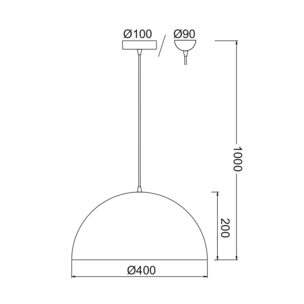 Aca Lighting Melina Κρεμαστό Φωτιστικό 1xE27 Μεταλλικό Απόχρωση Teak Ξύλου Φ40xH110cm - Image 2