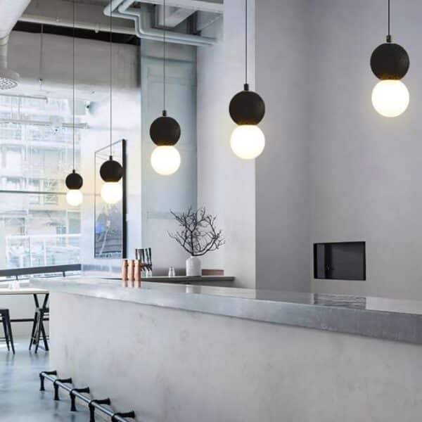 Avila Κρεμαστό Φωτιστικό Μαύρο + Λευκό – G9 x1 - Image 3