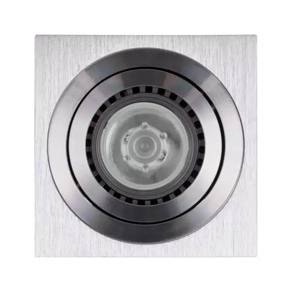 GloboStar® AKIRA 60623 Επιφανειακό Κινούμενο Τετράγωνο Φωτιστικό Σποτ Αλουμινίου με Ντουί GU10 AC 220-240V IP44 Μ8 x Π8 x Υ10cm - Ασημί Βούρτσας - Image 3