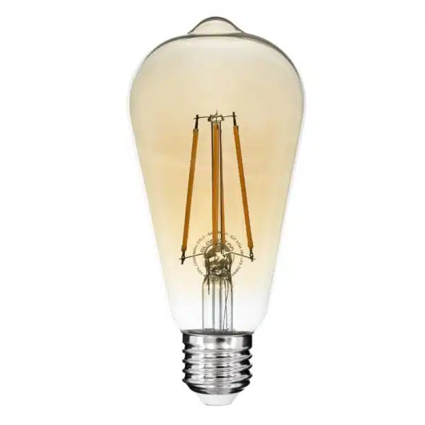 Globostar 99047 Λάμπα LED E27 ST64 Filament 10W 900LM 2200K Dimmable Μελί Γυαλί 3