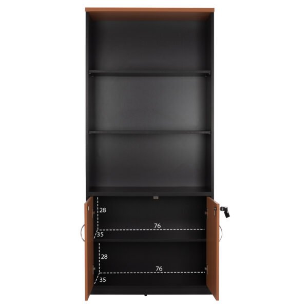 ΒΙΒΛΙΟΘΗΚΗ ΓΡΑΦΕΙΟΥ ΕΠΑΓΓΕΛΜΑΤΙΚΗ ABELINA 80Χ40Χ180Υεκ.HM2014.01 ΣΕ ΧΡΩΜΑ ΟΞΙΑ ΜΕ 2 ΠΟΡΤΕΣ - Image 4