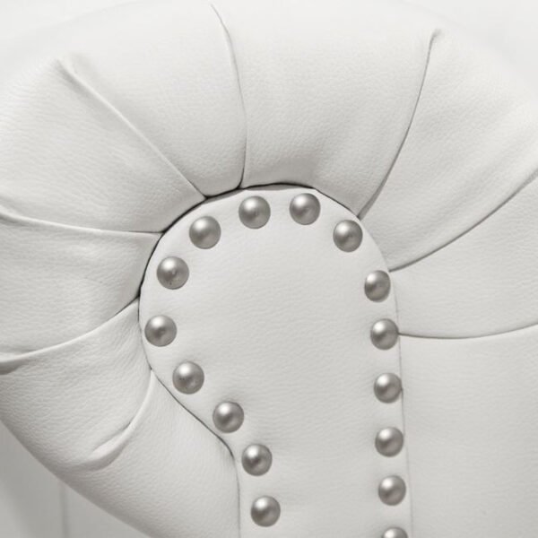 ΚΑΝΑΠΕΣ 2ΘΕΣΙΟΣ T.CHESTERFIELD HM3010.02 ΤΕΧΝΟΔΕΡΜΑ ΛΕΥΚΟ ΜΑΤ 155x90x73 εκ. - Image 4