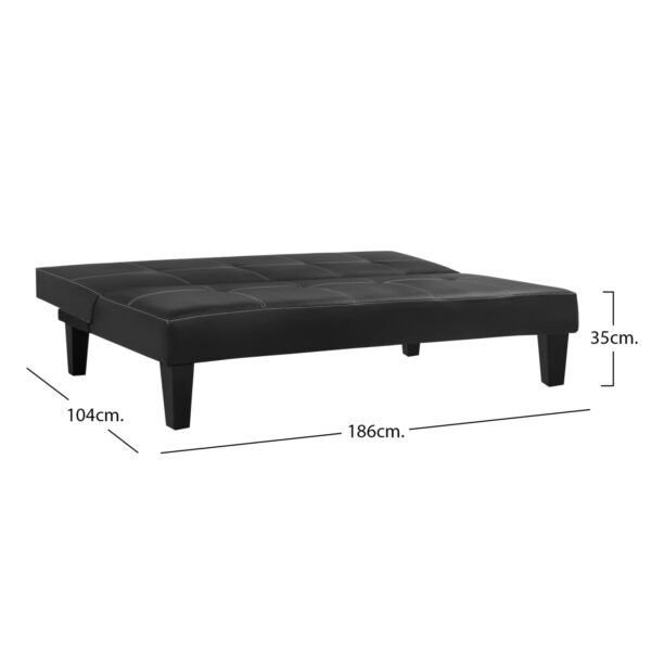 ΚΑΝΑΠΕΣ ΚΡΕΒΑΤΙ 3Θ HM3002.02 ΜΑΥΡΟΣ PU ΜΕ ΓΑΖΙΑ 186x90x82 - Image 3