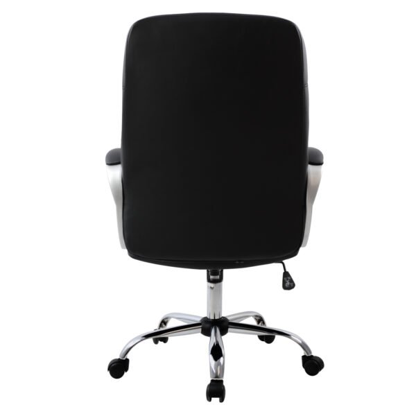 ΚΑΡΕΚΛΑ ΓΡΑΦΕΙΟΥ IVERN HM1024.01 ΜΑΥΡΗ ΔΙΕΥΘΥΝΤΙΚΗ ΜΕ ΠΟΔΙ ΧΡΩΜΙΟΥ 64x55x112-120Υ εκ. - Image 5