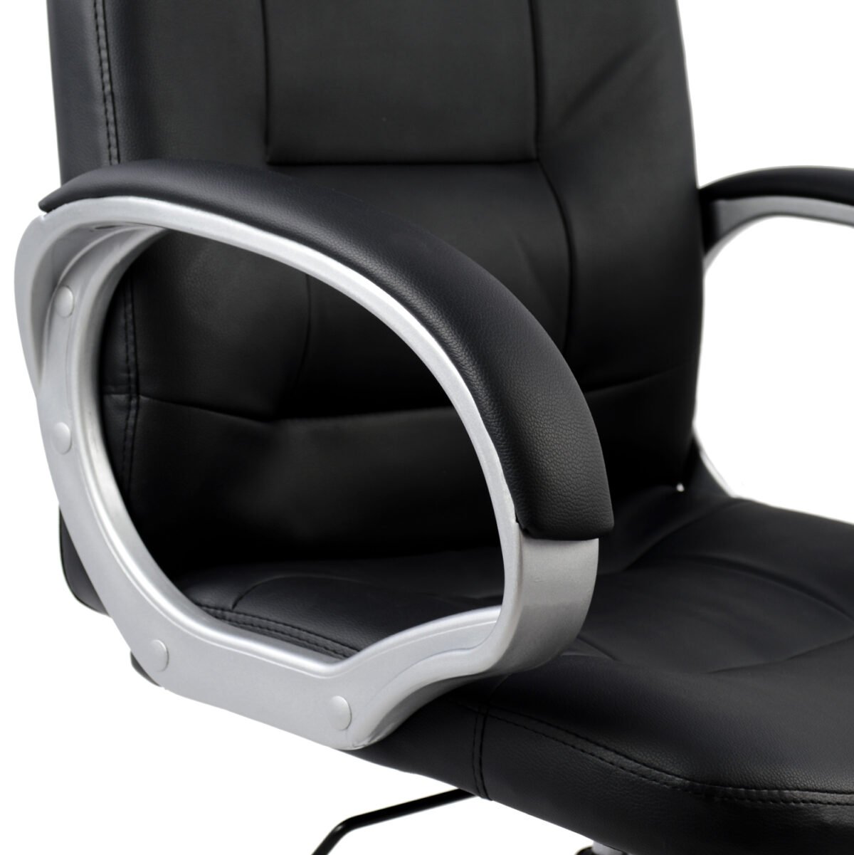 ΚΑΡΕΚΛΑ ΓΡΑΦΕΙΟΥ IVERN HM1024.01 ΜΑΥΡΗ ΔΙΕΥΘΥΝΤΙΚΗ ΜΕ ΠΟΔΙ ΧΡΩΜΙΟΥ 64x55x112-120Υ εκ. - Image 6