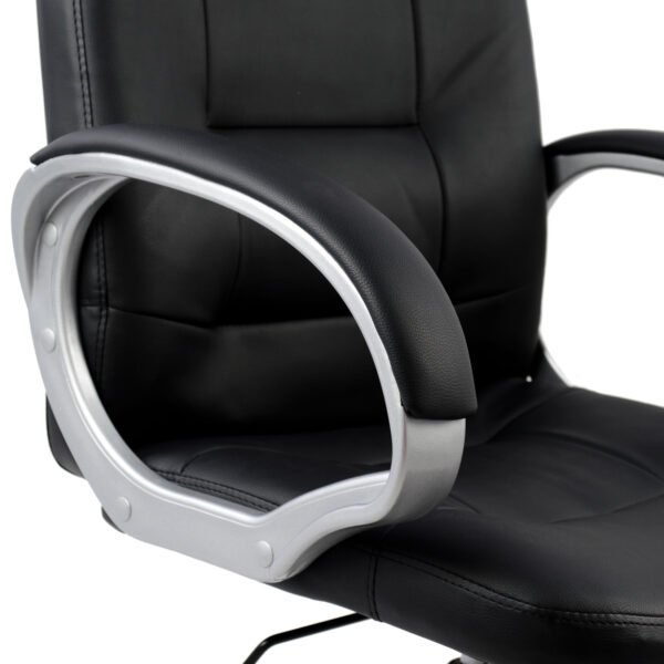 ΚΑΡΕΚΛΑ ΓΡΑΦΕΙΟΥ IVERN HM1024.01 ΜΑΥΡΗ ΔΙΕΥΘΥΝΤΙΚΗ ΜΕ ΠΟΔΙ ΧΡΩΜΙΟΥ 64x55x112-120Υ εκ. - Image 6