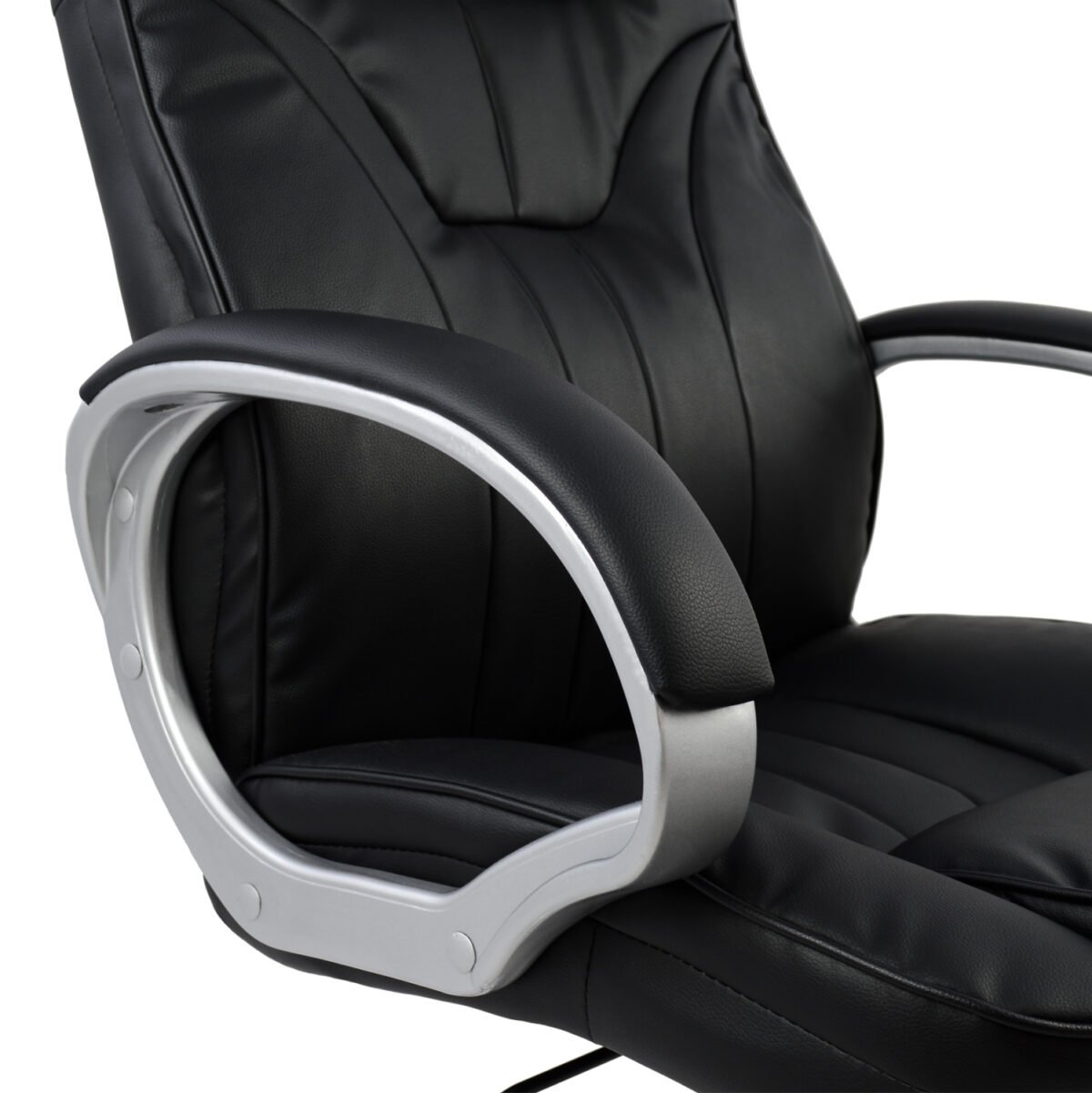 ΚΑΡΕΚΛΑ ΓΡΑΦΕΙΟΥ ΜΑΥΡΟ PU STARELL ΜΕ ΠΟΔΙ ΧΡΩΜΙΟ 65x71x106,5-116Y εκ.HM1025.01 - Image 7