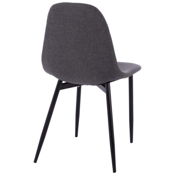 ΚΑΡΕΚΛΑ LEONARDO ΜΕ ΥΦΑΣΜΑ ΓΚΡΙ ΣΚΟΥΡΟ ΚΑΙ ΜΑΥΡΑ ΜΕΤΑΛΛΙΚΑ ΠΟΔΙΑ HM00100.16 43,5x59x84Υ εκ. - Image 5