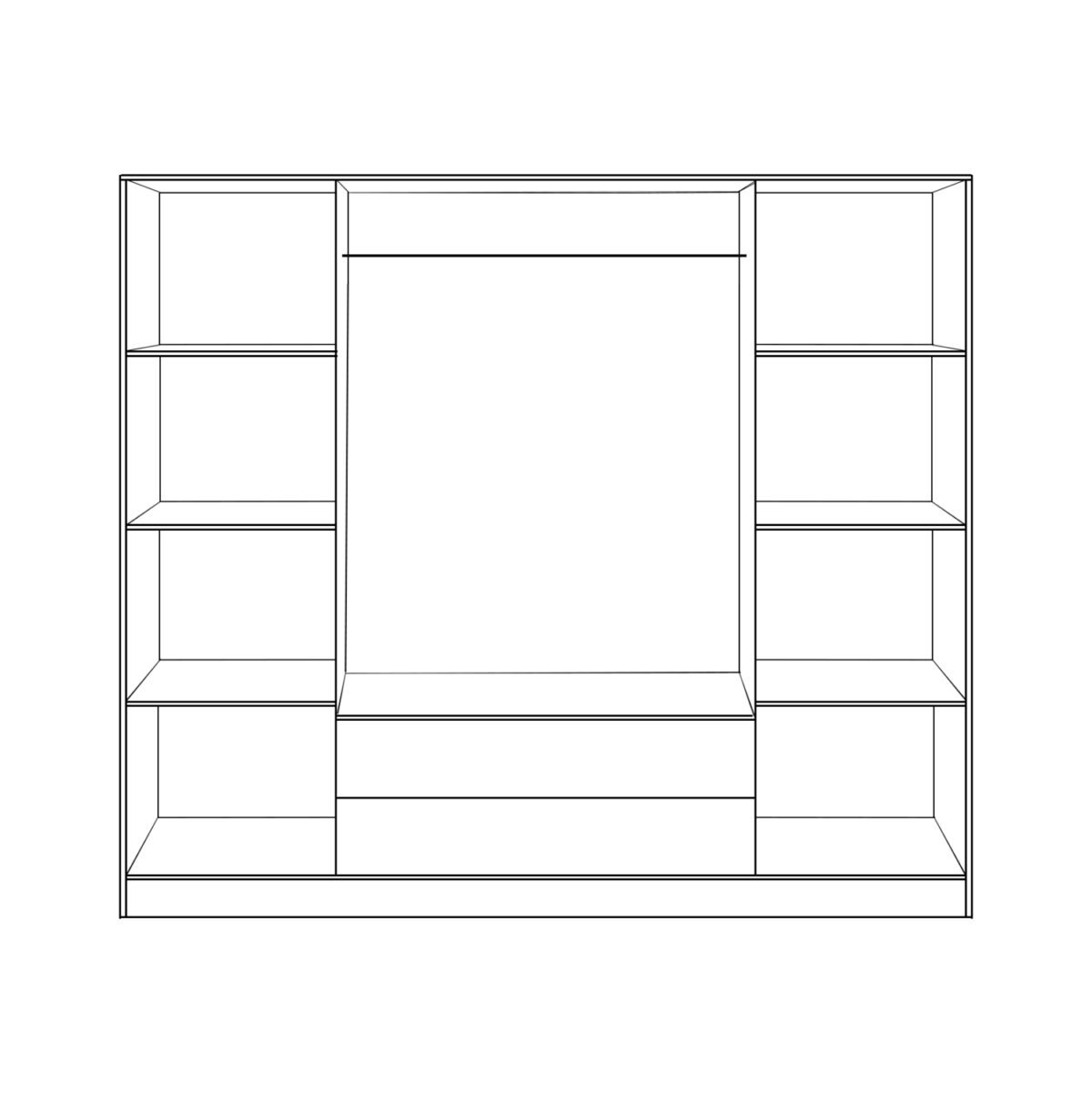 ΝΤΟΥΛΑΠΑ 4ΦΥΛΛΗ ΜΕ 2 ΣΥΡΤΑΡΙΑ AZALEA 200x55.5x180Υ εκ. HM353.01 ZEBRANO - Image 2