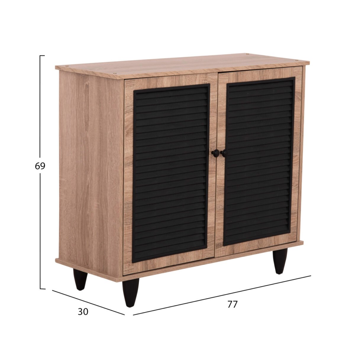 ΠΑΠΟΥΤΣΟΘΗΚΗ ΞΥΛΙΝΗ MCKENNA HM2266.02 ΣΕ ΧΡΩΜΑ SONAMA-ΜΑΥΡΟ 77x30x69Υεκ. - Image 2