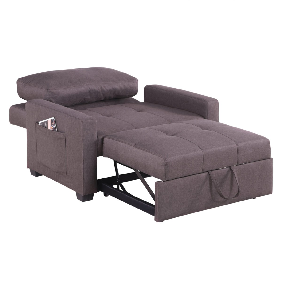 ΠΟΛΥΘΡΟΝΑ-ΚΡΕΒΑΤΙ KANNA HM3083.01 ΚΑΦΕ ΥΦΑΣΜΑ 112x96x85Υεκ. - Image 3