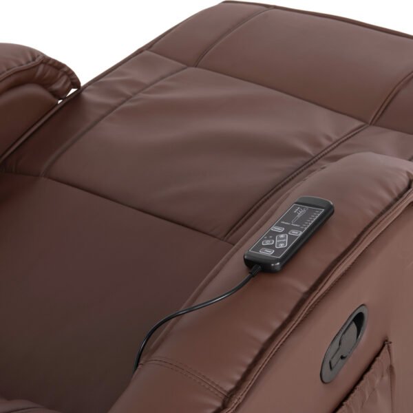 ΠΟΛΥΘΡΟΝΑ RELAX ΜΕ ΜΗΧΑΝΙΣΜΟ MASSAGE ROCCA HM0026.03 PU ΚΑΦΕ ΣΚΟΥΡΟ 80x96x97 εκ. - Image 7
