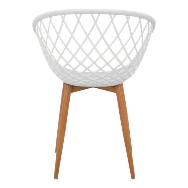 ΠΟΛΥΘΡΟΝΑ ΠΟΛΥΠΡΟΠΥΛΕΝΙΟΥ ΛΕΥΚΗ ΜΕ ΜΕΤΑΛΛΙΚΑ ΠΟΔΙΑ ΑΠΟΜΙΜΗΣΗ ΞΥΛΟΥ ARIADNE HM8001.01 62,5x56x80 εκ. - Image 4