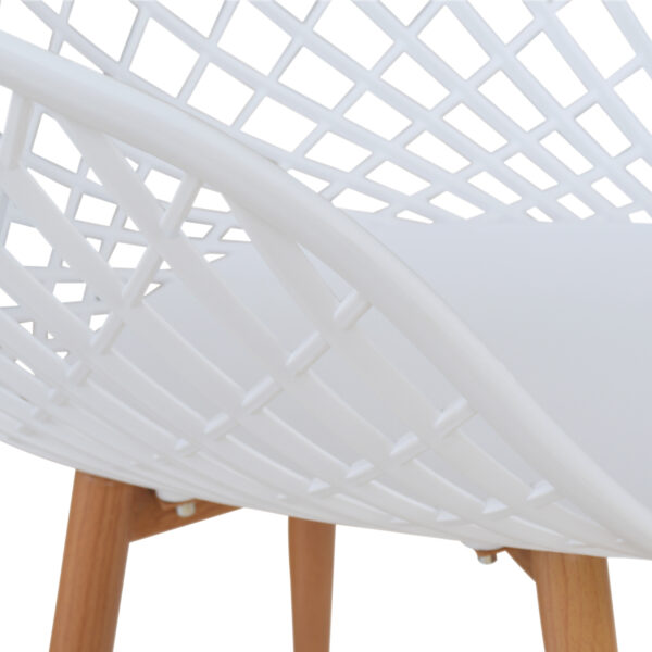 ΠΟΛΥΘΡΟΝΑ ΠΟΛΥΠΡΟΠΥΛΕΝΙΟΥ ΛΕΥΚΗ ΜΕ ΜΕΤΑΛΛΙΚΑ ΠΟΔΙΑ ΑΠΟΜΙΜΗΣΗ ΞΥΛΟΥ ARIADNE HM8001.01 62,5x56x80 εκ. - Image 5