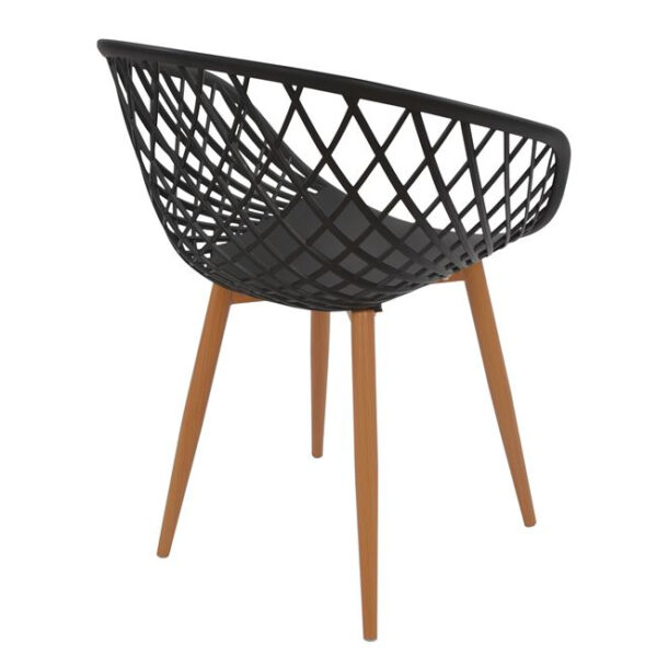 ΠΟΛΥΘΡΟΝΑ ΠΟΛΥΠΡΟΠΥΛΕΝΙΟΥ ΜΑΥΡΗ ΜΕ ΜΕΤΑΛΛΙΚΑ ΠΟΔΙΑ ΑΠΟΜΙΜΗΣΗ ΞΥΛΟΥ ARIADNE HM8001.02 62,5x56x80 εκ. - Image 5