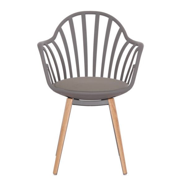 ΠΟΛΥΘΡΟΝΑ ΤΡΑΠΕΖΑΡΙΑΣ HM8049.10 ANAIS ΓΚΡΙ ΜΕ ΞΥΛΙΝΑ ΠΟΔΙΑ 60x53x86Υ εκ. - Image 3