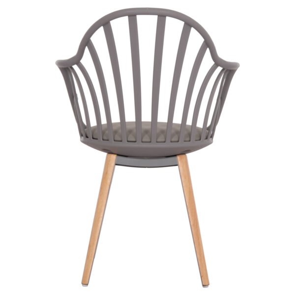 ΠΟΛΥΘΡΟΝΑ ΤΡΑΠΕΖΑΡΙΑΣ HM8049.10 ANAIS ΓΚΡΙ ΜΕ ΞΥΛΙΝΑ ΠΟΔΙΑ 60x53x86Υ εκ. - Image 6