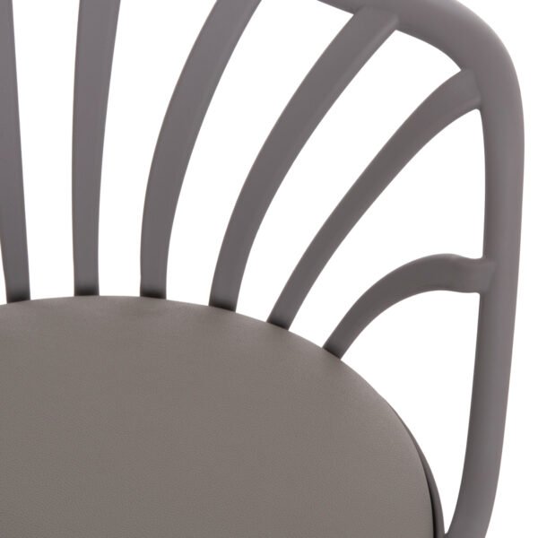 ΠΟΛΥΘΡΟΝΑ ΤΡΑΠΕΖΑΡΙΑΣ HM8049.10 ANAIS ΓΚΡΙ ΜΕ ΞΥΛΙΝΑ ΠΟΔΙΑ 60x53x86Υ εκ. - Image 8