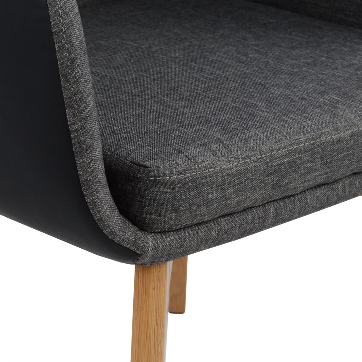 ΠΟΛΥΘΡΟΝΑΚΙ BRISTOL ΜΕ ΥΦΑΣΜΑ ΣΚΟΥΡΟ ΓΚΡΙ Κ PU ΜΑΥΡΟ HM0141.01 57x59x86Υεκ. - Image 7