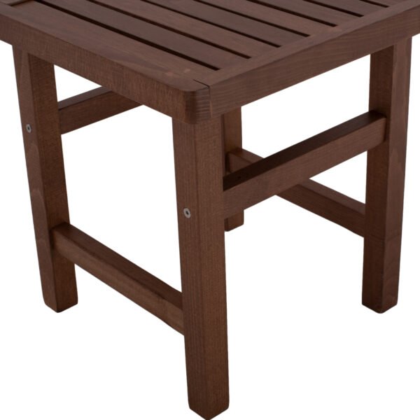 Koli Σκαμπό-Τραπεζάκι Καρυδί Εμποτισμού 40x40x45cm - Image 5