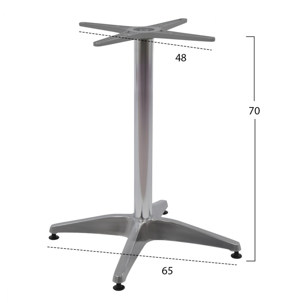 ΒΑΣΗ ΑΛΟΥΜΙΝΙΟΥ 4ΝΥΧΗ 66Χ66X69Υεκ. ΜΕ ΣΤΑΥΡΟ 48Χ48εκ. HM448.01 ΧΡΩΜΙΟΥ - Image 2