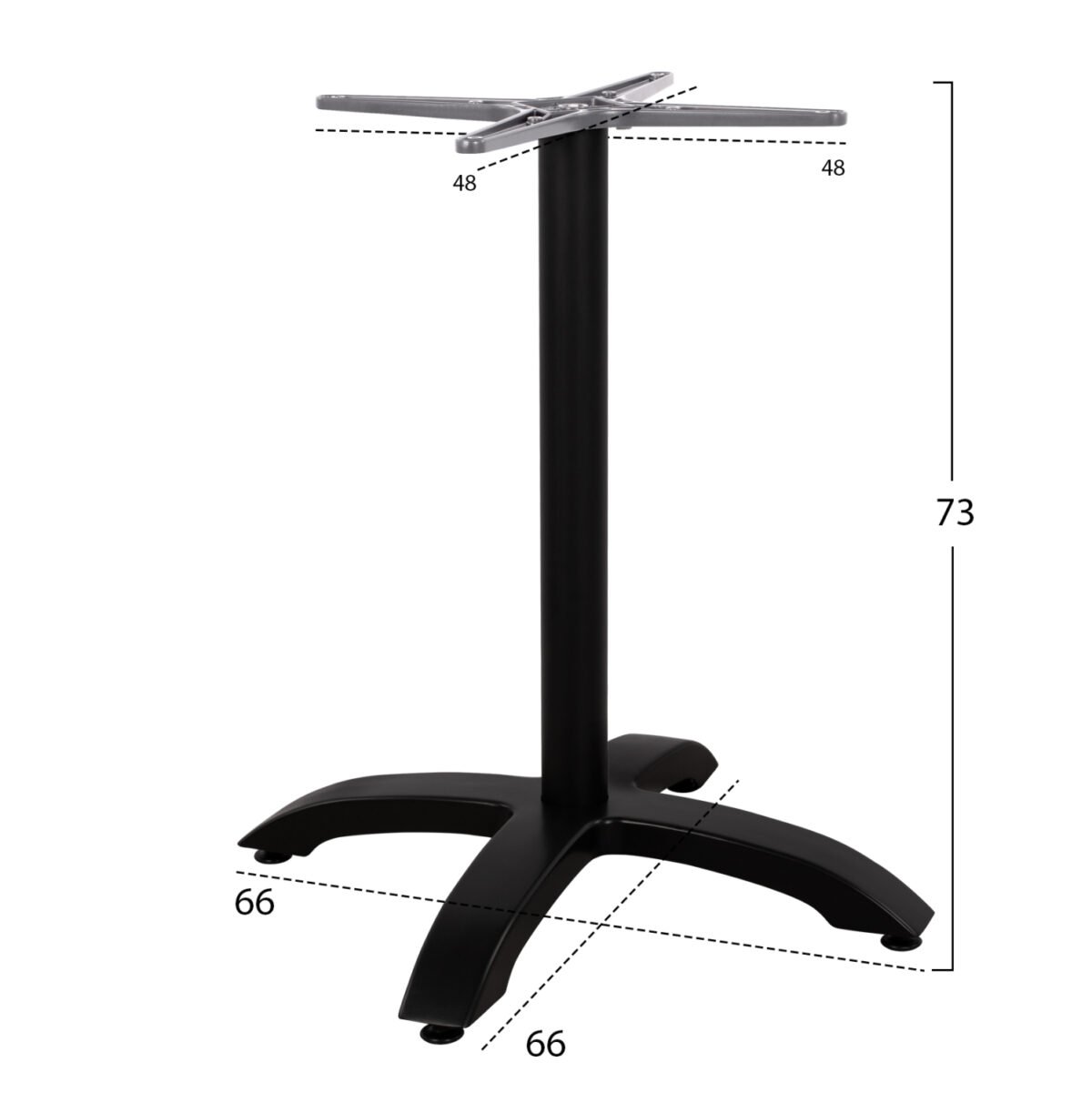 ΒΑΣΗ ΑΛΟΥΜΙΝΙΟΥ HM460.01 ΜΑΥΡΟ ΜΑΤ 66Χ66Χ73Υεκ. ΜΕ ΣΤΑΥΡΟ 48Χ48εκ. - Image 2