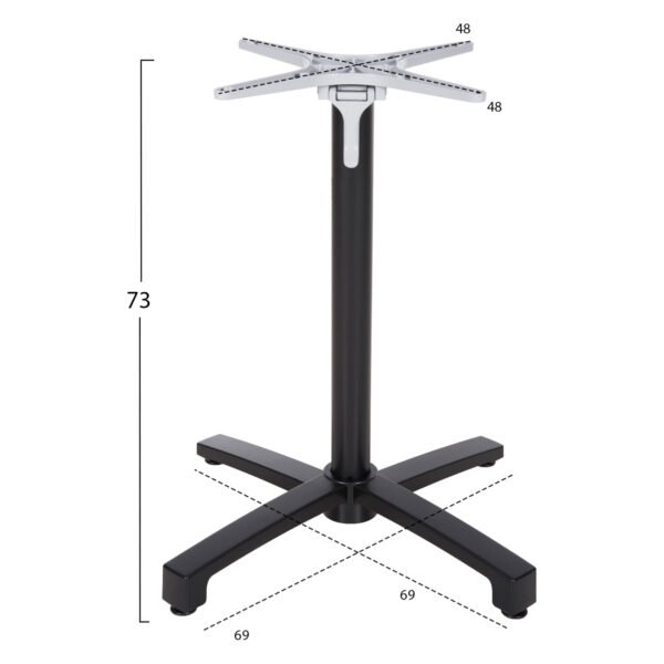 ΒΑΣΗ ΑΛΟΥΜΙΝΙΟΥ ΠΤΥΣΣΟΜΕΝΗ HM459.01 ΜΑΥΡΟ ΜΑΤ 69Χ69Χ73Υεκ. ΜΕ ΣΤΑΥΡΟ 48Χ48εκ. - Image 3