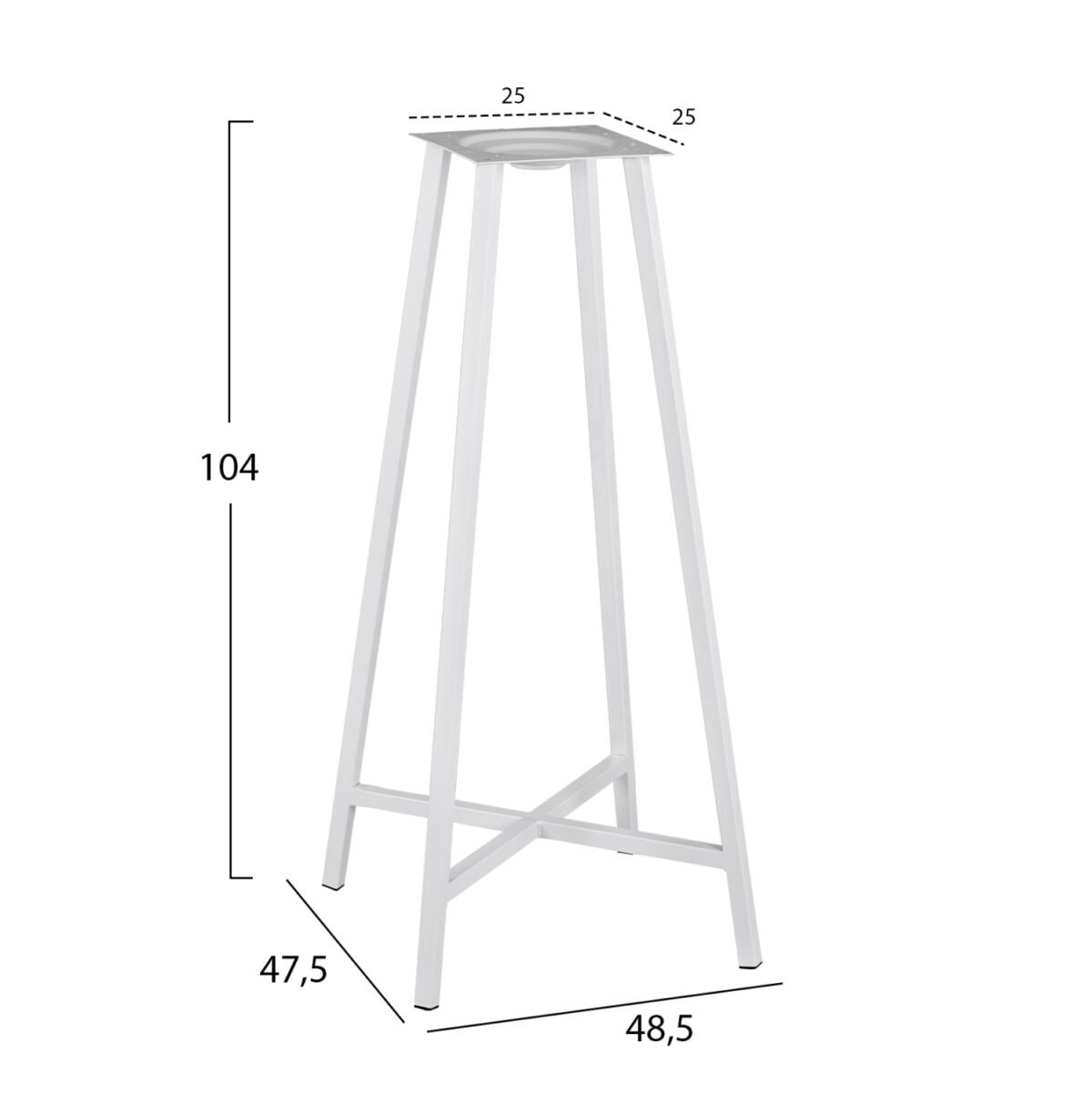 ΒΑΣΗ ΜΠΑΡ ΤΕΣΣΕΡΑ ΠΟΔΙΑ TS952 ΛΕΥΚΗ 48.5x47.5x104 cm. - Image 2