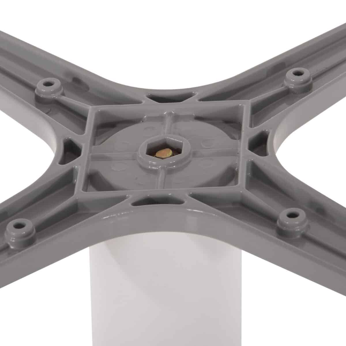 ΒΑΣΗ ΤΡΑΠΕΖΙΟΥ ΑΛΟΥΜΙΝΙΟΥ ΣΤΡΟΓΓΥΛΗ ΛΕΥΚΟ ΜΑΤ HM476.02 ΣΤΑΥΡΟΣ 48Χ48εκ Φ45Χ72Υεκ. - Image 4