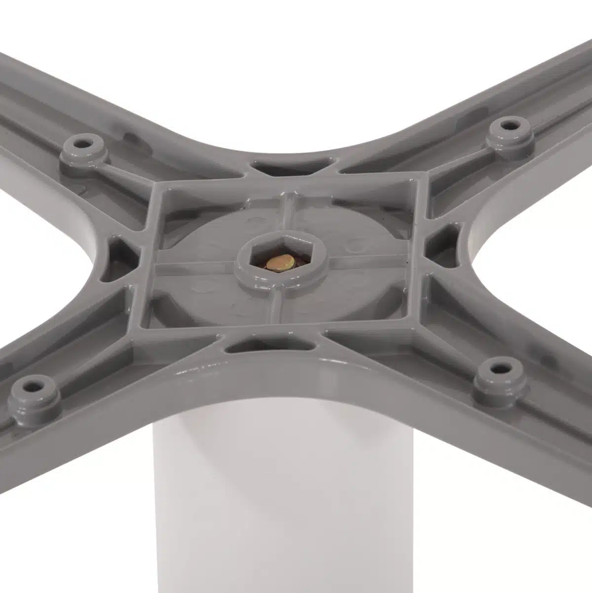 ΒΑΣΗ ΤΡΑΠΕΖΙΟΥ ΑΛΟΥΜΙΝΙΟΥ ΣΤΡΟΓΓΥΛΗ ΛΕΥΚΟ ΜΑΤ HM476.02 ΣΤΑΥΡΟΣ 48Χ48εκ Φ45Χ72Υεκ. - Image 4