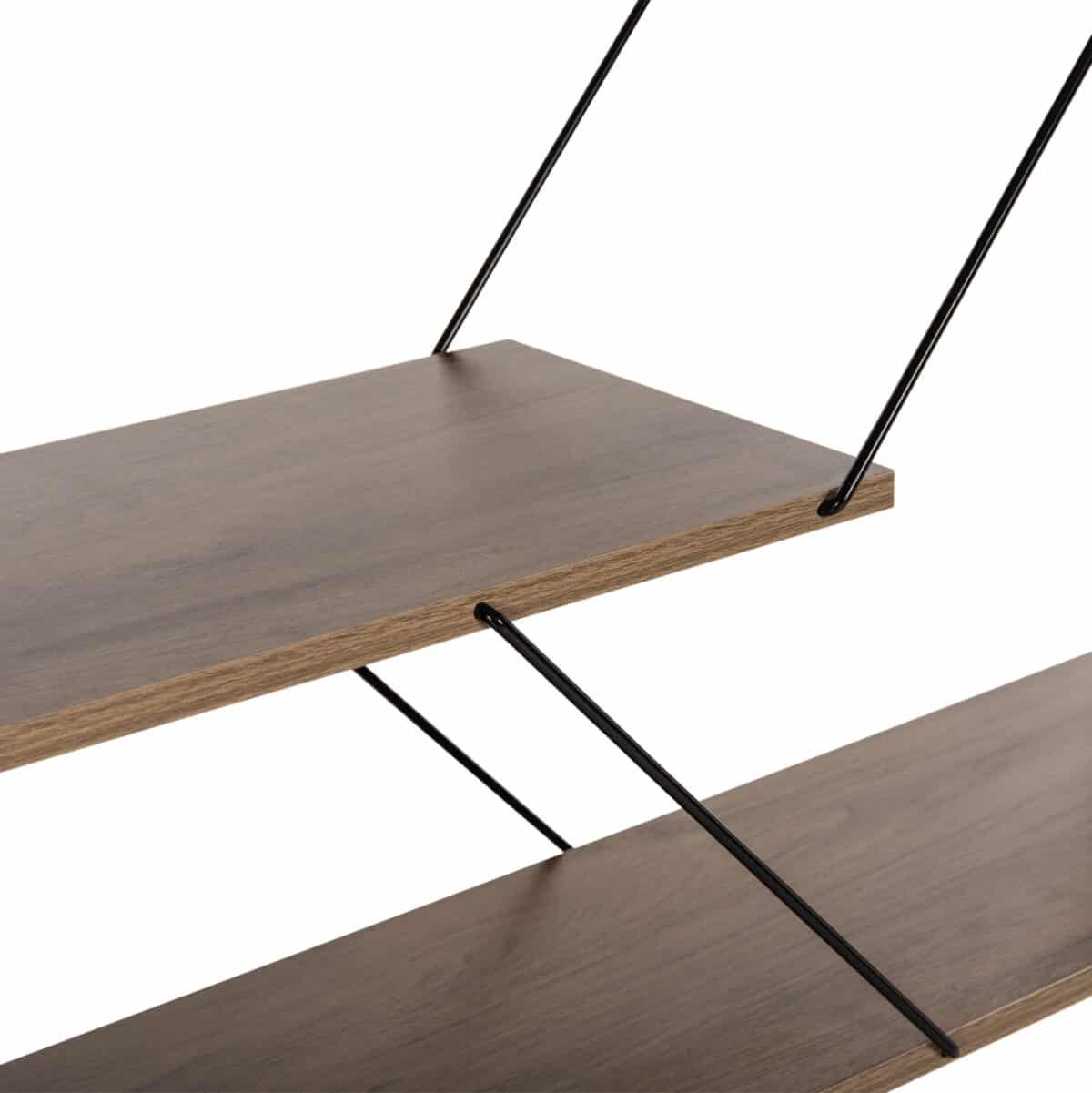 ΒΙΒΛΙΟΘΗΚΗ TARS HM2240.13 OLIVE GREY ΜΕΛΑΜΙΝΗ-ΜΑΥΡΕΣ ΜΕΤΑΛΛΙΚΕΣ ΒΕΡΓΕΣ 84x24x157Yεκ. - Image 5