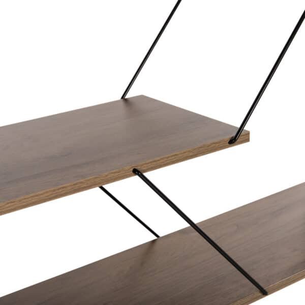 ΒΙΒΛΙΟΘΗΚΗ TARS HM2240.13 OLIVE GREY ΜΕΛΑΜΙΝΗ-ΜΑΥΡΕΣ ΜΕΤΑΛΛΙΚΕΣ ΒΕΡΓΕΣ 84x24x157Yεκ. - Image 5