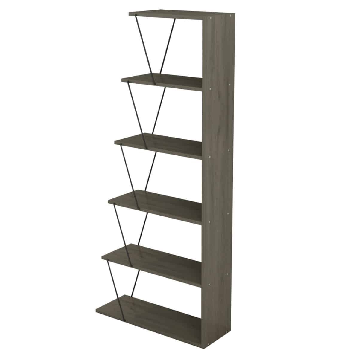 ΒΙΒΛΙΟΘΗΚΗ ΜΙΝΙ TARS HM2241.13 OLIVE GREY ME ΜΑΥΡΕΣ ΒΕΡΓΕΣ 65x22-24x146Υεκ. - Image 4