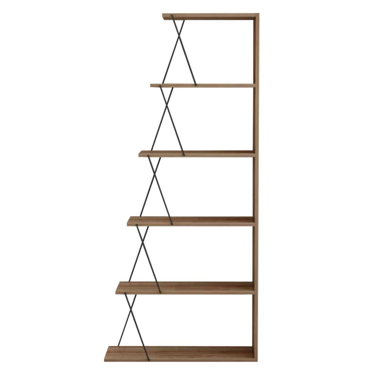 ΒΙΒΛΙΟΘΗΚΗ ΜΙΝΙ TARS HM2241.14 ΦΥΣΙΚΟ ΟΑΚ ΜΑΥΡΕΣ ΜΕΤΑΛ. ΒΕΡΓΕΣ 65x22-24x146Υεκ. - Image 3