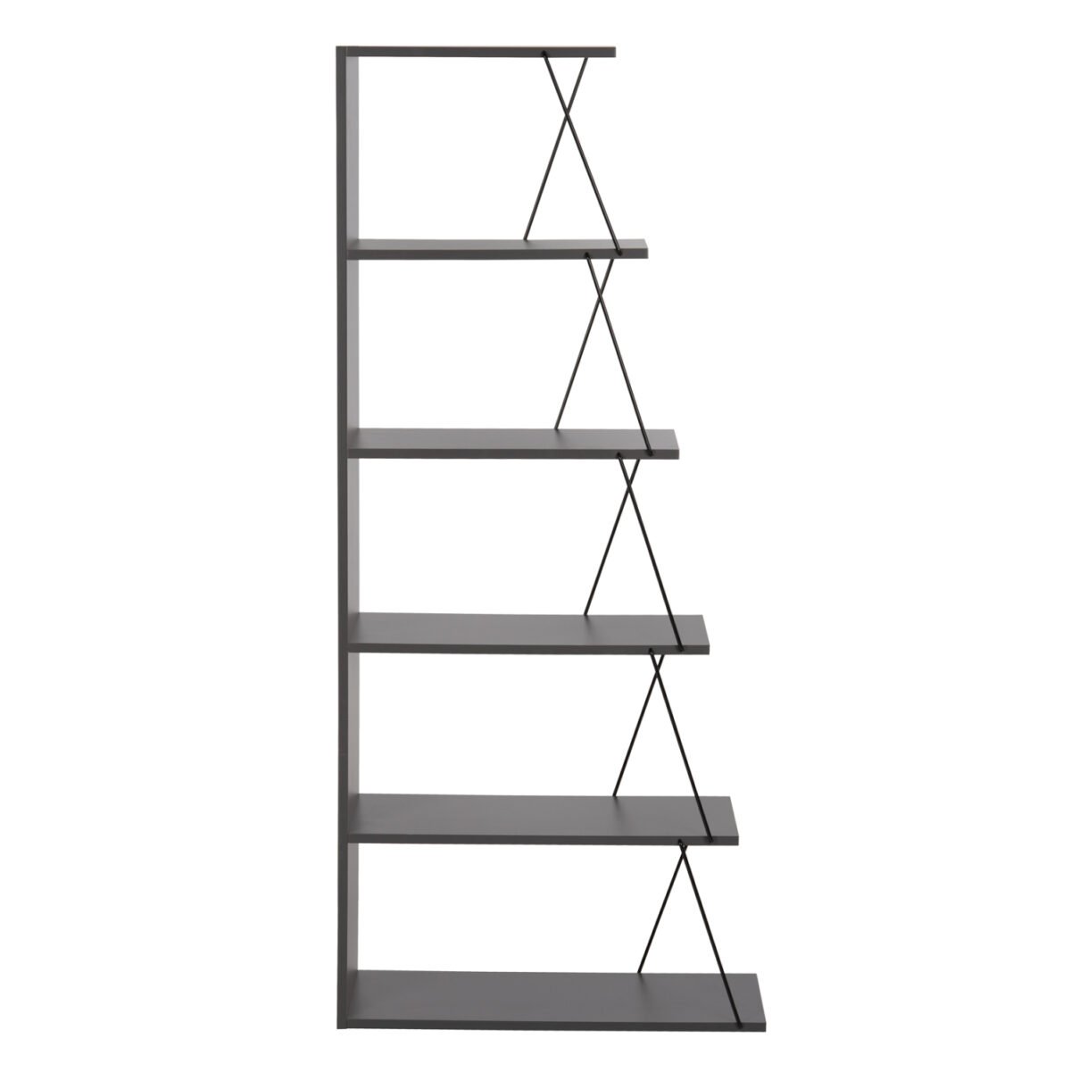 ΒΙΒΛΙΟΘΗΚΗ ΜΙΝΙ TARS HM2241.20 ΓΚΡΙ ΜΕΛΑΜΙΝΗ-ΜΑΥΡΕΣ ΜΕΤΑΛ. ΒΕΡΓΕΣ 65x22-24x146Υεκ. - Image 3