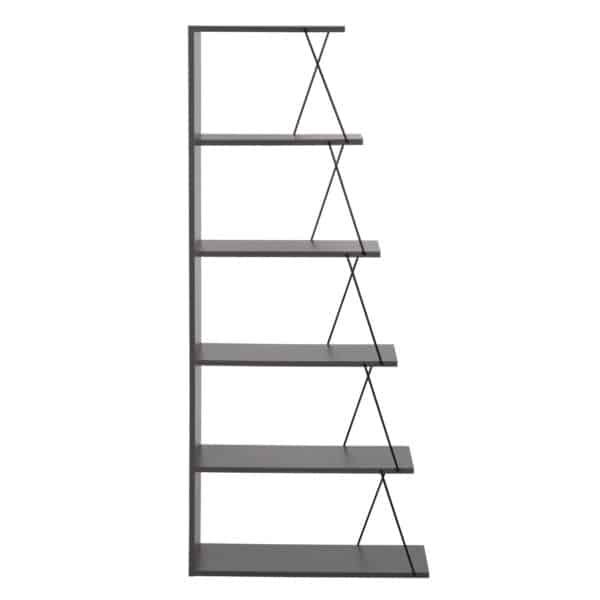 ΒΙΒΛΙΟΘΗΚΗ ΜΙΝΙ TARS HM2241.20 ΓΚΡΙ ΜΕΛΑΜΙΝΗ-ΜΑΥΡΕΣ ΜΕΤΑΛ. ΒΕΡΓΕΣ 65x22-24x146Υεκ. - Image 3