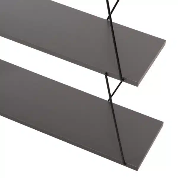 ΒΙΒΛΙΟΘΗΚΗ ΜΙΝΙ TARS HM2241.20 ΓΚΡΙ ΜΕΛΑΜΙΝΗ-ΜΑΥΡΕΣ ΜΕΤΑΛ. ΒΕΡΓΕΣ 65x22-24x146Υεκ. - Image 5