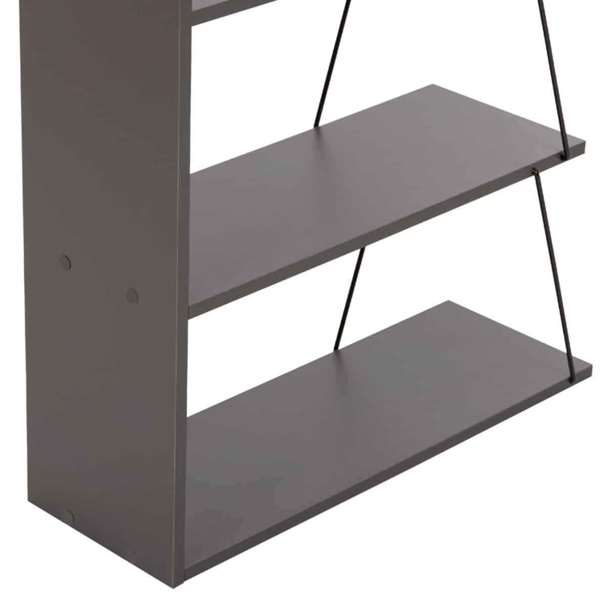 ΒΙΒΛΙΟΘΗΚΗ ΜΙΝΙ TARS HM2241.20 ΓΚΡΙ ΜΕΛΑΜΙΝΗ-ΜΑΥΡΕΣ ΜΕΤΑΛ. ΒΕΡΓΕΣ 65x22-24x146Υεκ. - Image 6