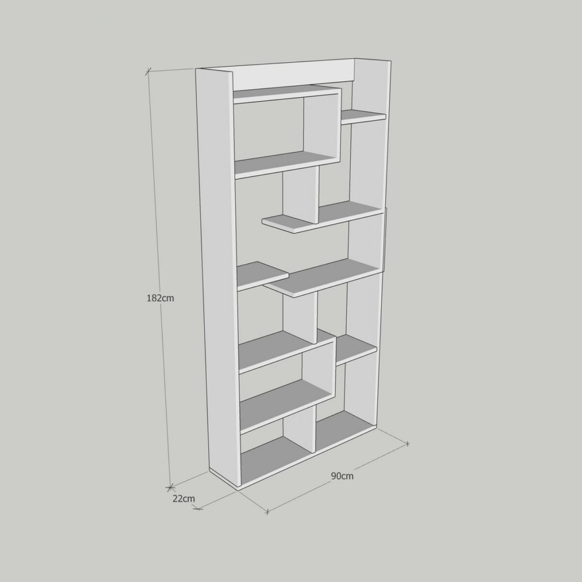 ΒΙΒΛΙΟΘΗΚΗ GRETEL ΛΕΥΚΗ 90x22x182 εκ. HM8865.01 - Image 3