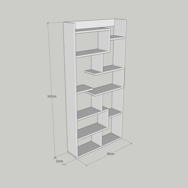 ΒΙΒΛΙΟΘΗΚΗ GRETEL ΛΕΥΚΗ 90x22x182 εκ. HM8865.01 - Image 3