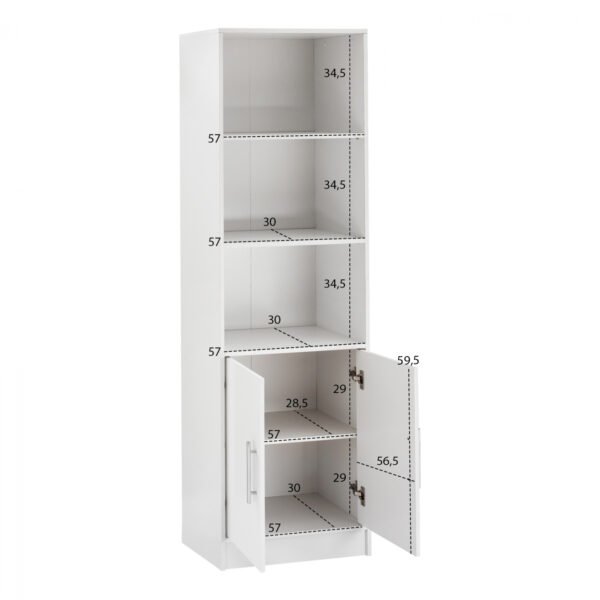 ΒΙΒΛΙΟΘΗΚΗ ΜΕΛΑΜΙΝΗΣ ENSLEY HM2027.05 ΣΕ ΛΕΥΚΗ ΑΠΟΧΡΩΣΗ 60x30x180 εκ. - Image 3