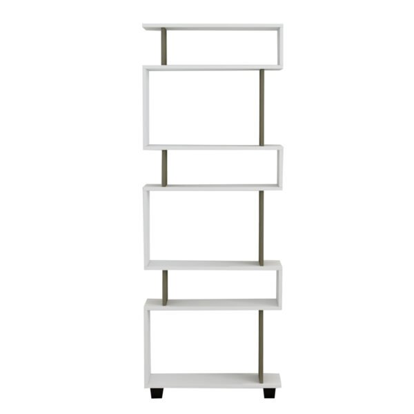 ΒΙΒΛΙΟΘΗΚΗ ΜΕΛΑΜΙΝΗΣ OWLOLIVE GREY ΛΕΥΚΟ 60x19,5x165Yεκ.HM8923.11 - Image 3