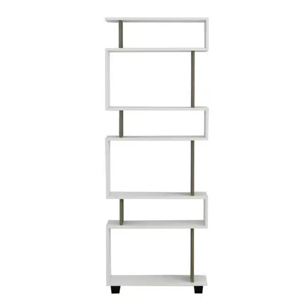 ΒΙΒΛΙΟΘΗΚΗ ΜΕΛΑΜΙΝΗΣ OWLOLIVE GREY ΛΕΥΚΟ 60x19,5x165Yεκ.HM8923.11 - Image 3