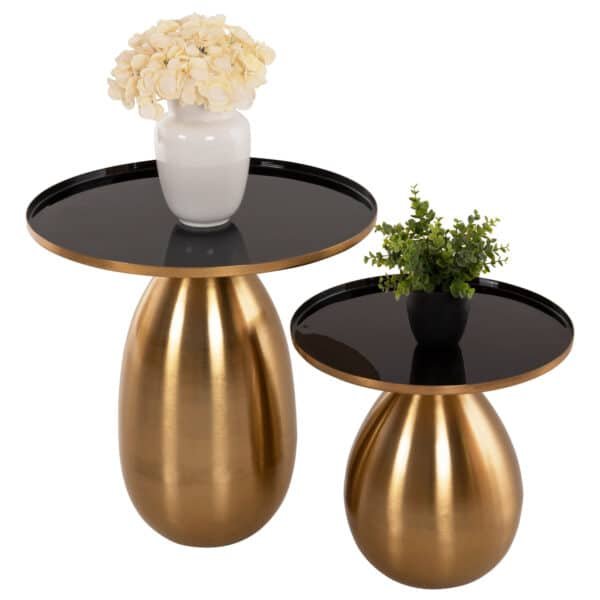 ΒΟΗΘΗΤΙΚΑ ΤΡΑΠΕΖΑΚΙΑ 2ΤΜΧ DEANNA HM9661 ΜΕΤΑΛΛΟ ΣΕ ΜΑΥΡΟ&ΧΡΥΣΟ Φ50