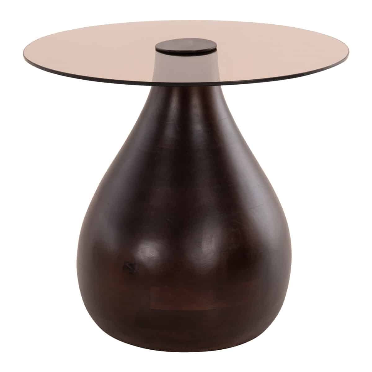 ΒΟΗΘΗΤΙΚΑ ΤΡΑΠΕΖΑΚΙΑ 2ΤΜΧ CHANG HM9668 ΞΥΛΟ MANGO-ΓΥΑΛΙ TOP Φ55x49,5Υ & Φ40x36,5Υεκ. - Image 4