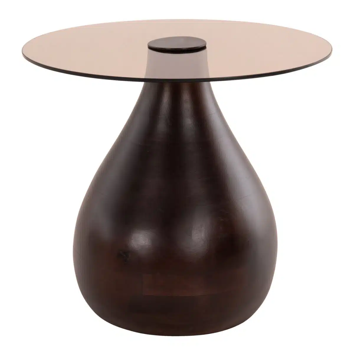 ΒΟΗΘΗΤΙΚΑ ΤΡΑΠΕΖΑΚΙΑ 2ΤΜΧ CHANG HM9668 ΞΥΛΟ MANGO-ΓΥΑΛΙ TOP Φ55x49,5Υ & Φ40x36,5Υεκ. - Image 4
