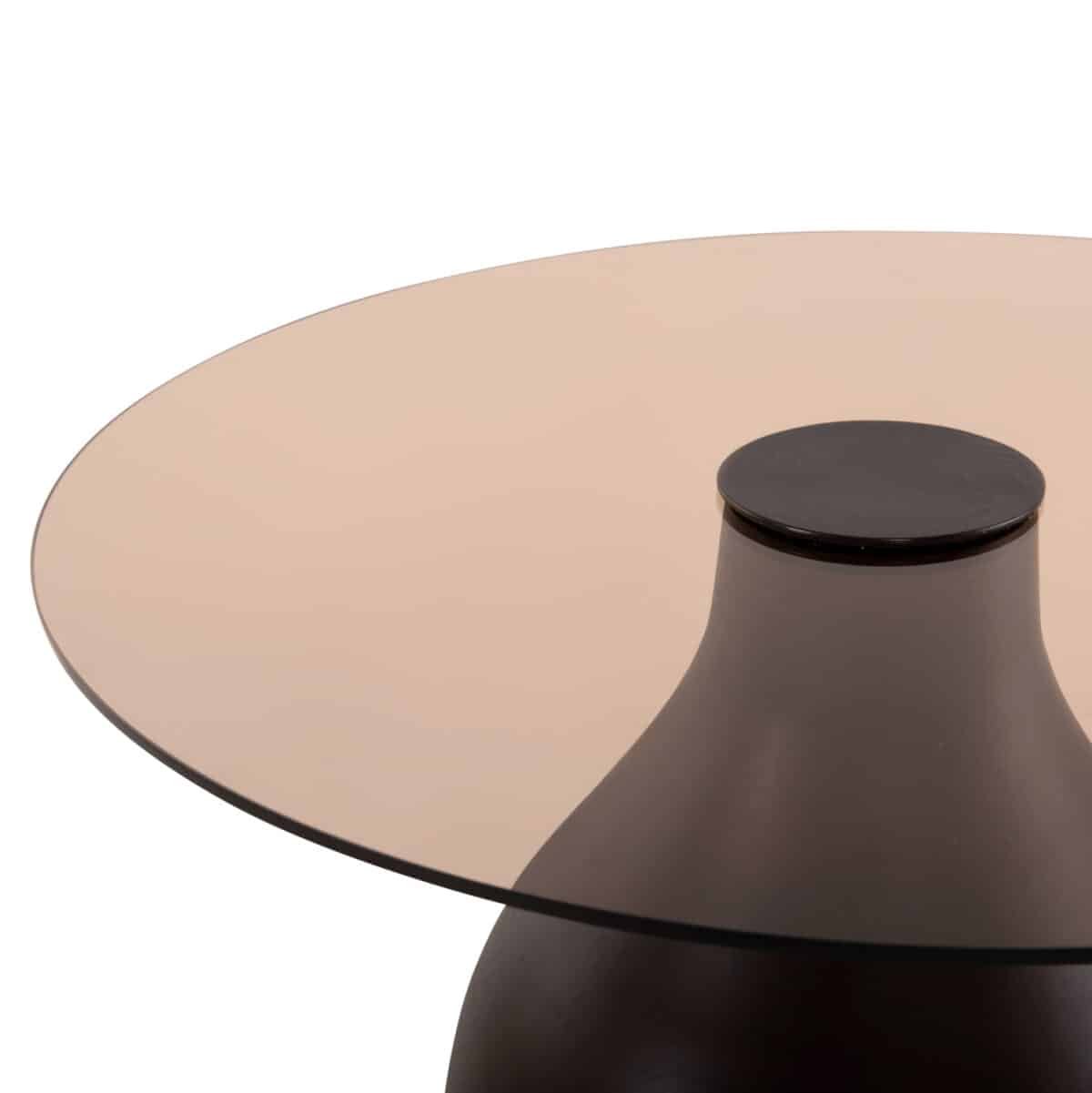 ΒΟΗΘΗΤΙΚΑ ΤΡΑΠΕΖΑΚΙΑ 2ΤΜΧ CHANG HM9668 ΞΥΛΟ MANGO-ΓΥΑΛΙ TOP Φ55x49,5Υ & Φ40x36,5Υεκ. - Image 5