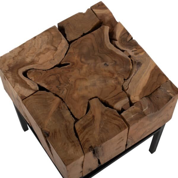 ΒΟΗΘΗΤΙΚΟ ΤΡΑΠΕΖΑΚΙ PIEN HM9353 ΑΠΟ ΜΑΣΙΦ ΞΥΛΟ ΤEAK ΦΥΣΙΚΟ 38X38X55Y ΕΚ. - Image 6